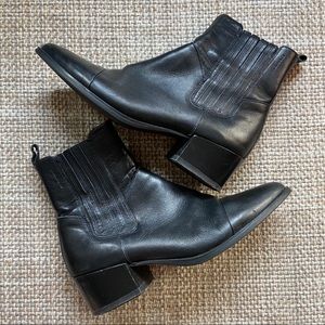 Black Pointed Toe Chelsea Booties
